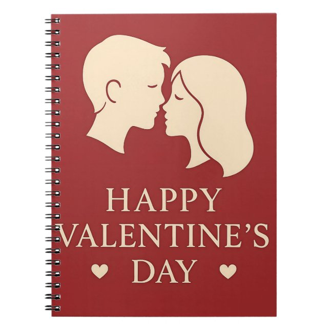 Carnet Minimal Couple Silhouette Valentines Cute Daily (Devant)