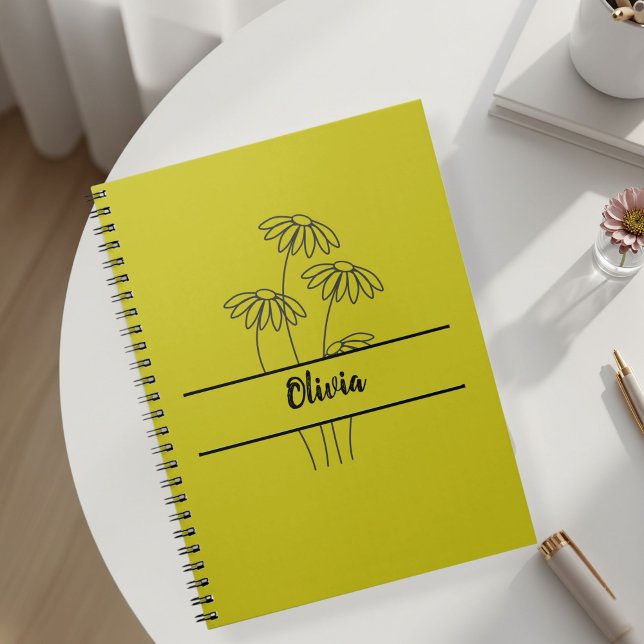 Carnet Minimal daisies notebook for girls (Créateur téléchargé)