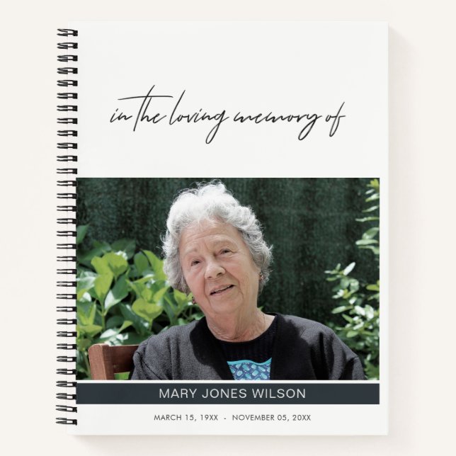 CARNET MINIMAL ÉLÉGANTE PHOTO SYMPATHIE MEMORIAL GUEST LI (Devant)