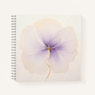 Carnet Minimal Lavender Watercolor Flower Spiral