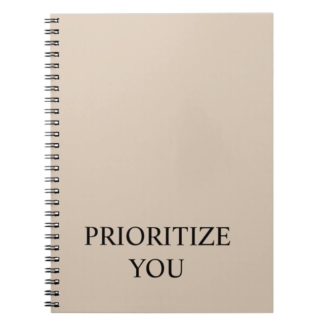 Carnet Minimal Prioriser Vous Citation Beige (Devant)