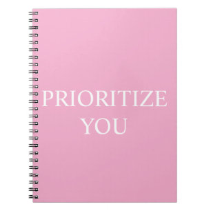 Carnet Minimal Prioriser Vous Citation Rose Poussiéreuse 