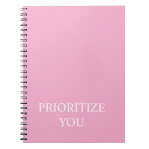 Carnet Minimal Prioriser Vous Citation Rose Poussiéreuse 