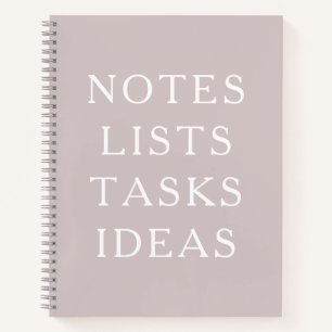 Carnet Minimal Spirale Notes Listes Tâches Idées