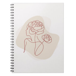 Carnet Minimalist Abstract Floral Line Art 