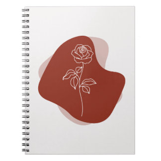 Carnet Minimalist Abstract Rose Line Art 