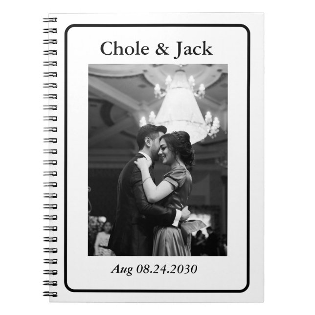 Carnet Minimalist Black and white Couple Photo  (Devant)