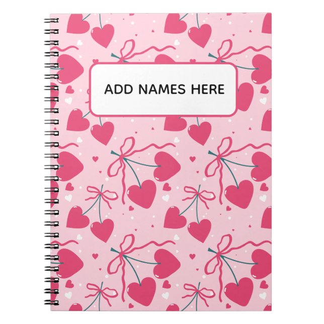 Carnet Minimalist Cherry Heart Notebook | Cute Retro Repe (Devant)