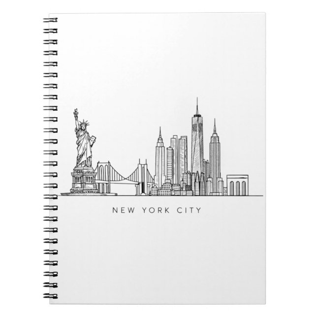 Carnet Minimalist New York City Skyline Line Art (Devant)