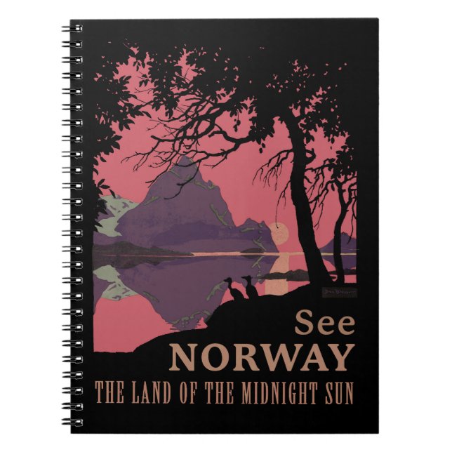 Carnet Minimalist Norway Sunset Poster - Mountain Fjord (Devant)