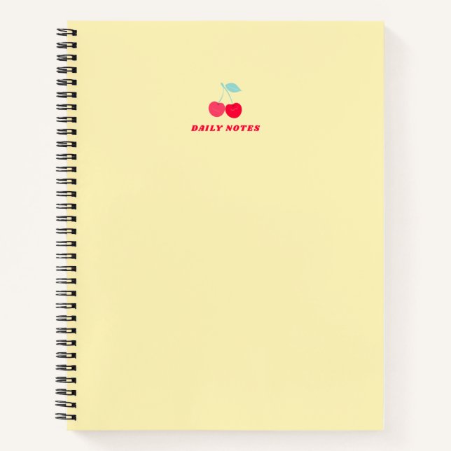 Carnet Minimalist Pink Cherry Icon Daily Notes Yellow (Devant)