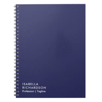Carnet Minimaliste bleu marine personnalisé