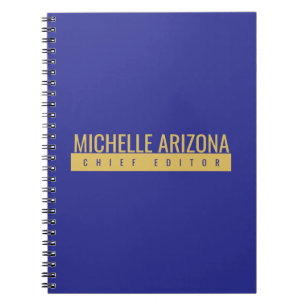 Carnet Minimaliste Bleu & Or Couleur Moderne Professionne