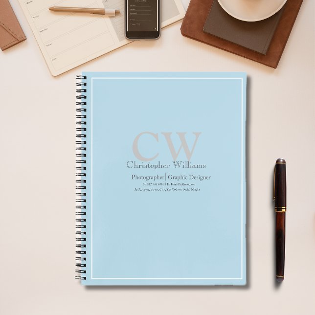 Carnet Minimaliste bleu professionnel (Créateur téléchargé)