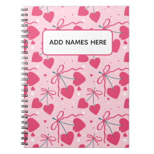 Carnet Minimaliste Cœur de Cerise Répétition Rét