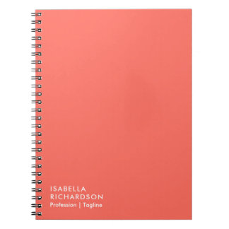 Carnet Minimaliste de corail personnalisé