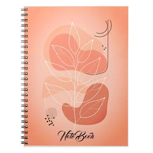 Carnet minimaliste de feuille de sérénité (Devant)