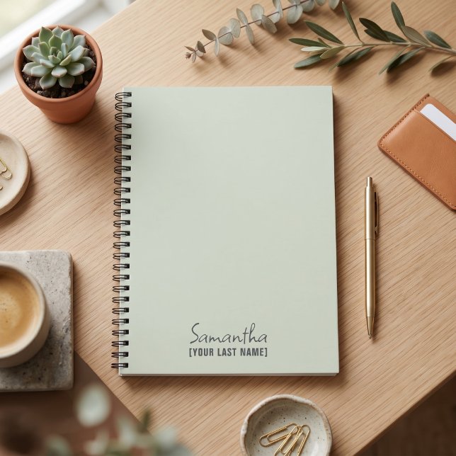Carnet Minimaliste Féminine | Sauge Poussiéreuse (Feminine Minimalist | Dusty Sage Notebook)