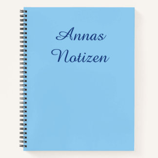 Carnet Minimaliste Ice Blue avec texte bleu allemand Noti