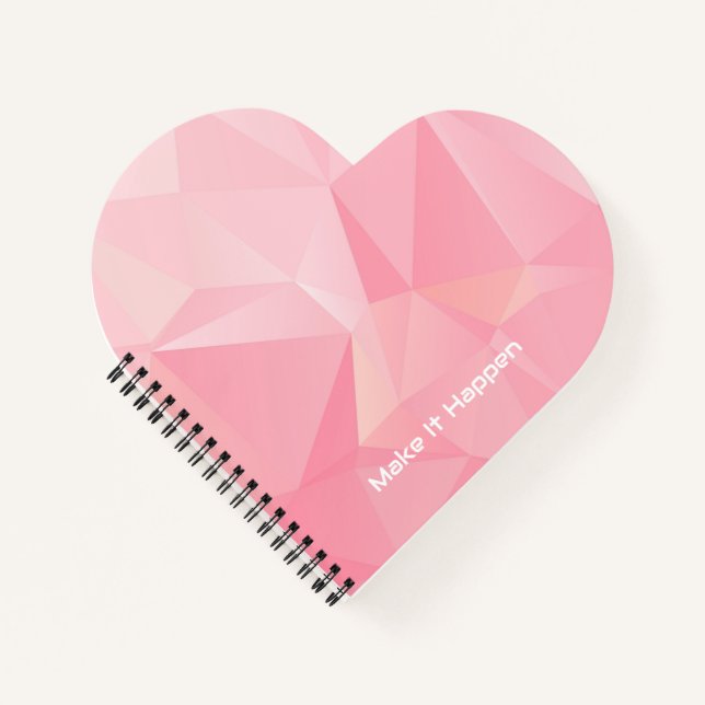 Carnet Minimaliste Mignonne Rose Pastel Motivationnel (Devant)