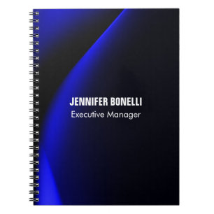 Carnet Minimaliste moderne professionnel bleu ajoutez vot