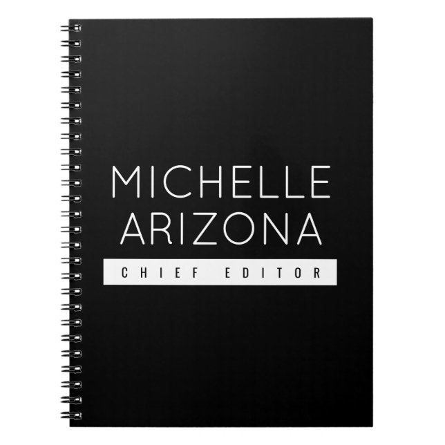 Carnet Minimaliste Moderne Professionnel Noir (Devant)