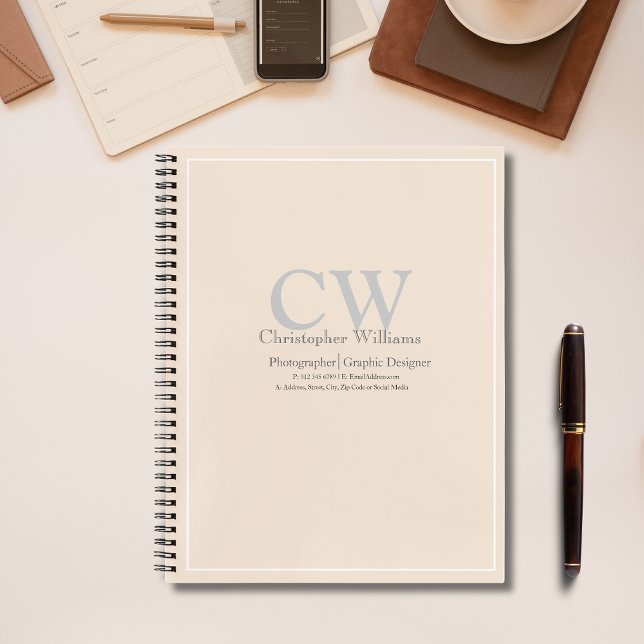 Carnet Minimaliste Professionnel Beige (Créateur téléchargé)