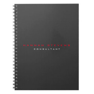 Carnet Minimaliste professionnel rouge noir