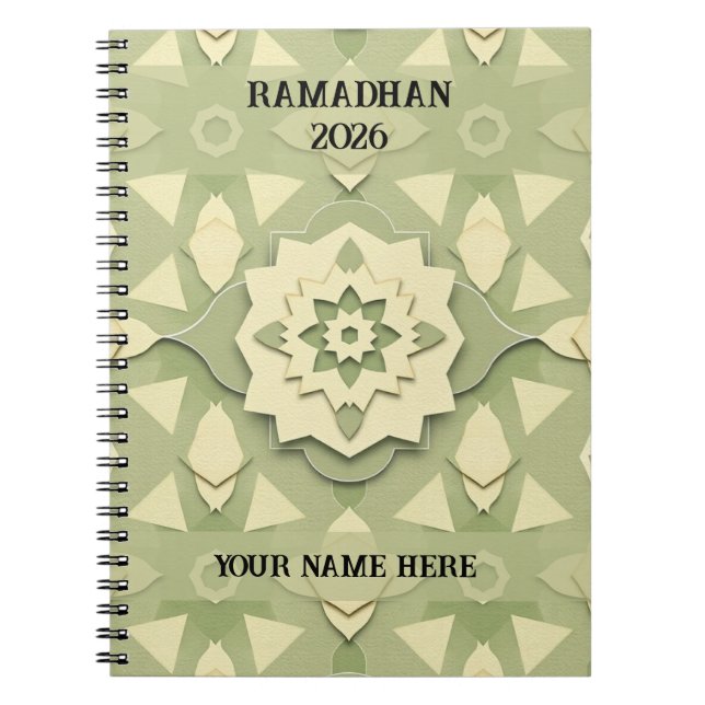 Carnet Minimaliste Ramadan Sage (Devant)