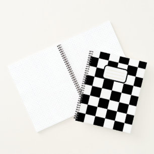 Carnet Minimaliste Rétro à Carreaux – Streetwear Monochro