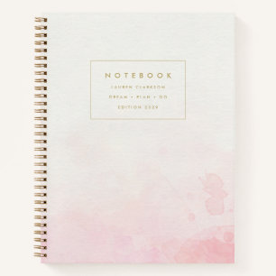 Carnet Minimaliste Rose Aquarelle