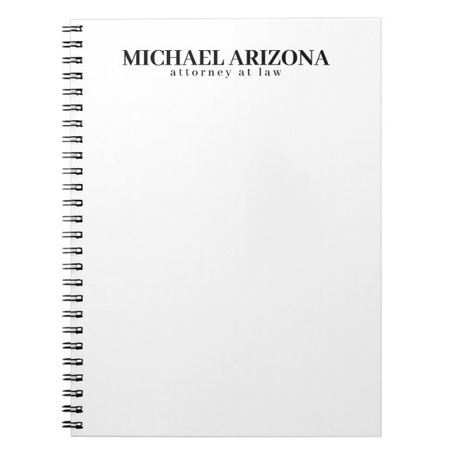 Carnet Minimaliste simple noir et blanc (Devant)