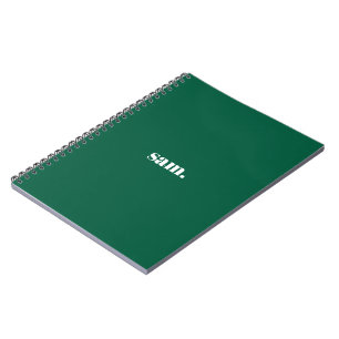 Carnet Minimaliste texte personnalisé gras vert