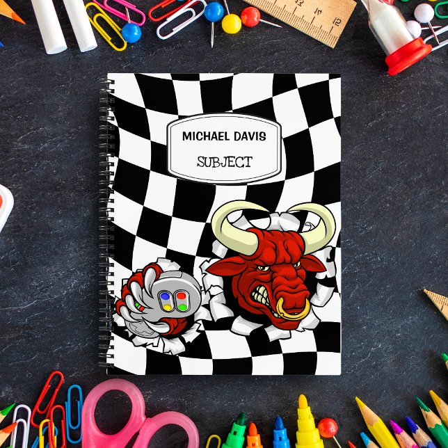 Carnet Minotaure Taureau Cool Tenant Manette De Jeux Vidé (Créateur téléchargé)