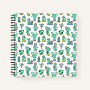 Carnet Mint Green Cactus & Succulent Plante Motif