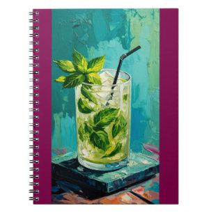 Carnet Mint Mojito Painting colorful and textured 
