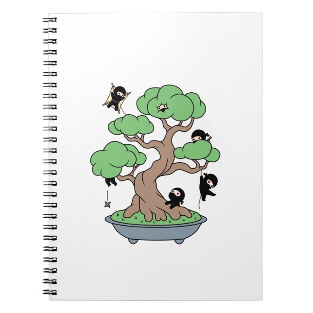 Carnet Minuscules Ninjas dans l'arbre de Bonsai (Devant)