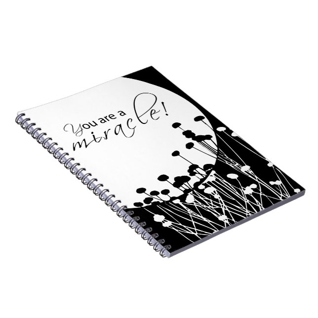 Carnet Miracle de récupération, noir et blanc (Côté Droit)