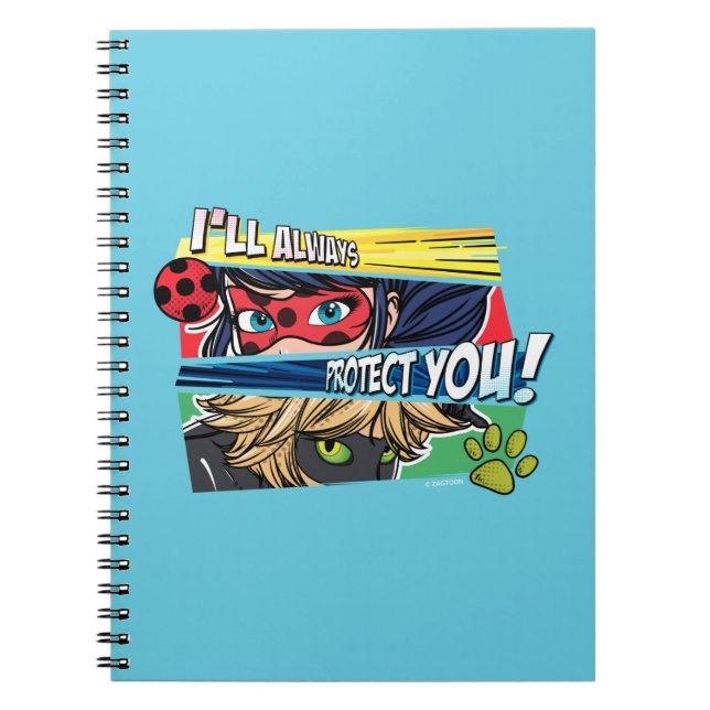 Carnet Miraculous Ladybug & Cat Noir toujours vous protég (Devant)