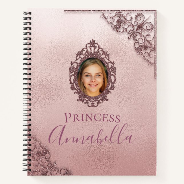 Carnet Miroir de cadre photo rose glamour Parties scintil (Devant)