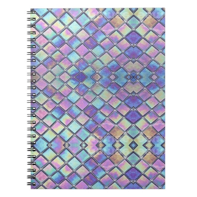 Carnet Miroir en Titane Violet Crosshatch moderne (Devant)