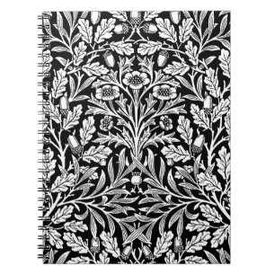 Carnet Miroirs's Acorns et chêne Feuille noir et blanc