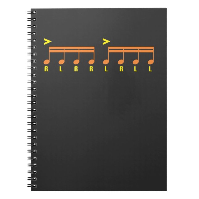 Carnet Mise en tambour de musique de feuille de batteur (Devant)