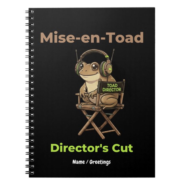 Carnet Mise-en-Toad Director’s Cut Cinéma Pun Toad Art (Devant)