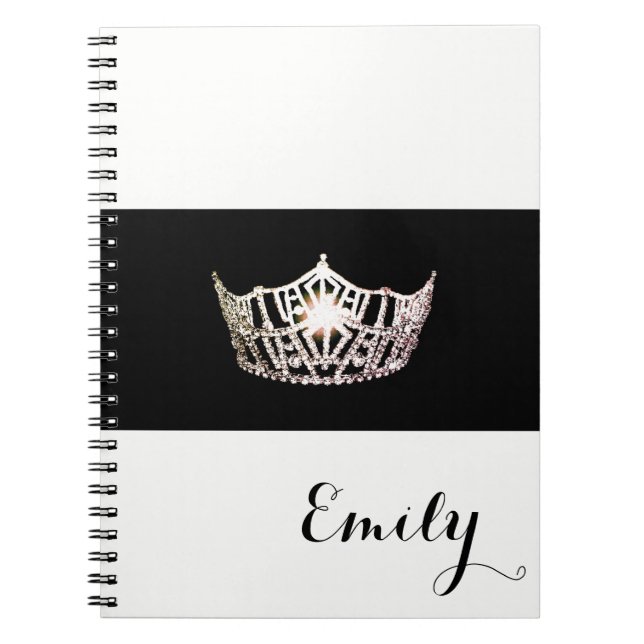 Carnet Miss America Silver Crown Carnet- Nom personnalisé (Devant)