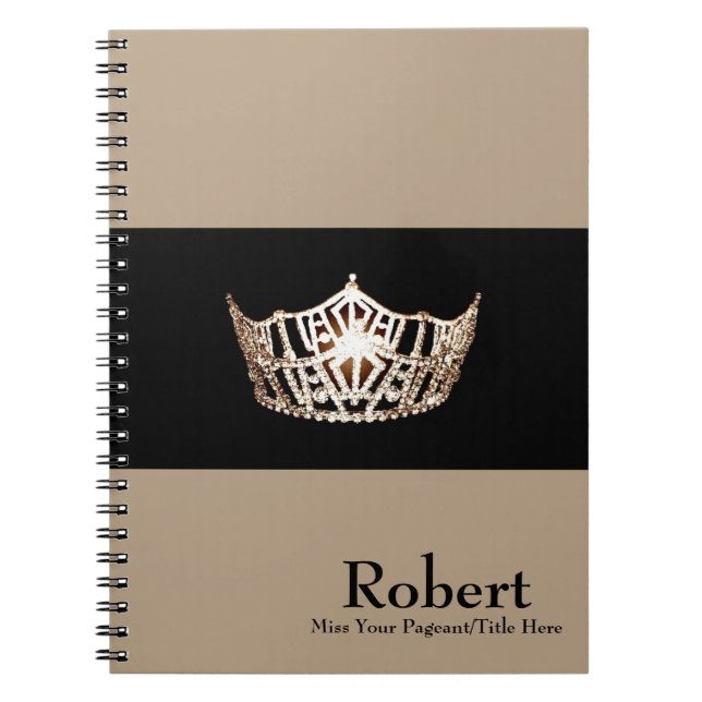 Carnet Miss America style Carnet-Couronne & Nom personnal (Devant)