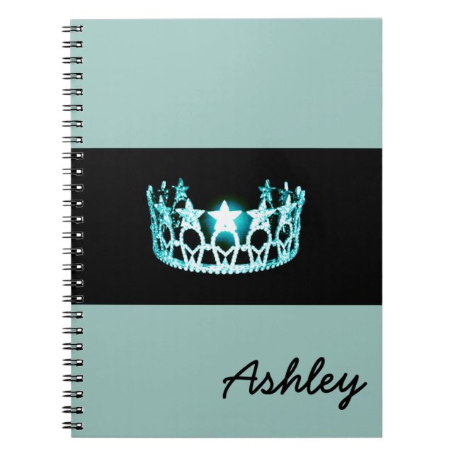 Carnet Miss America USA Turquoise Crown Custom Aqua Carne (Devant)