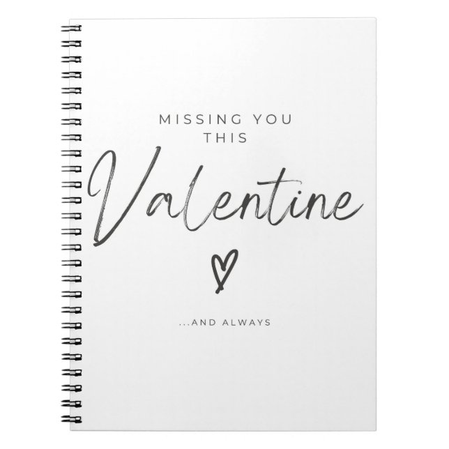 Carnet Missing You This Valentine Script Heart (Devant)