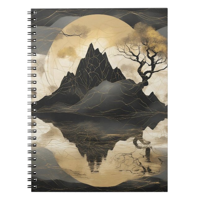 Carnet Misty Mountain Black & Gold (Devant)