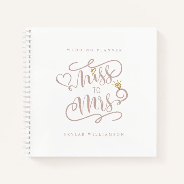 Carnet Mlle à Mme Watercolor Wedding planner Floral (Devant)